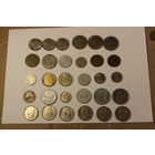 Монеты иностранные стран мира с 1 рубля 30 штук.