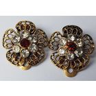 Серьги клипсы, филигрань, 50-е годы, Чехословакия.  Размер 2 см