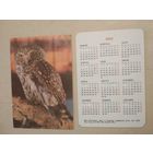 Карманный календарик. Сова. 1993 год