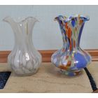 Ваза цветное стекло 2 шт одним лотом