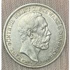 Монета 3 марки 1909 год. Шварцбург-Зондерсгаузен, Смерть Карла Гюнтера. Редкая!!! Тираж 70000.