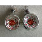 Ёлочные игрушки ФОНАРИКИ (СССР), стекло, подвес. Цена за обе.