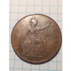 1 пенни Великобритания 1928 год.