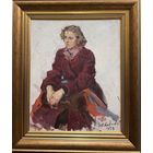 Козловский А.С "Портрет", 1956г. Холст на картоне, масло. Размер с рамой 39,5х45,5 см.