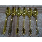 Ложки десертные  МНЦ, двухслойное покрытие серебро-золото, 18 см, 6штук,Кольчугино, в коробке