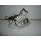 Антикварная Статуэтка Играющие котята СССР Дефект