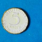5 марок(1921г.) Людвигсбург. Фарфор.Состояние! Расспродажа!