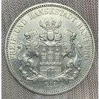 Монета 3 марки 1909 год. Гамбург. Германская империя.