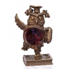 Статуэтка миниатюра Ученая Сова Латунь/Янтарь