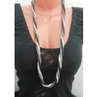 Винтажное колье-канат с черно-серебристым переплетением. 90 см.