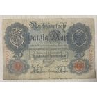 Банкнота 20 марок 1914 год. Германская империя. С рубля без МЦ.