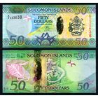 Соломоновы острова 50 долларов 2017 г. (P-35(2)) [Брак производства возле прозрачного окна - шов]