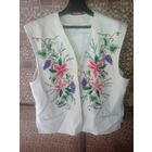 Жилетка СССР с  очень красивой вышивкой. Вышивка СССР. Жилетка - вышиванка, натуральная,  сценический костюм.