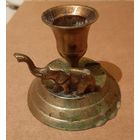 Подсвечник со слоном, латунь,  винтаж.