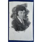 Фото девушки со знаками ОСОАВИАХИМа. 1935 г. 8х13 см.