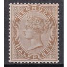 115.BrKCI. Великобритания. Колонии. Бермудские острова. Стандарт. Виктория. 1880 г. 1/2P. Mi.#11.