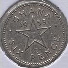 Гана 6 пенсов 1958 г. В холдере