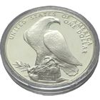 США, 1 доллар 1984 Стадион - Летняя Олимпиада 1984 Лос-Анджелес. Штемпельная. С рубля.