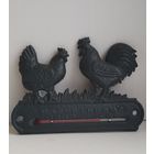 Редкий термометр чугун "Курочка и Петушок".Франция.