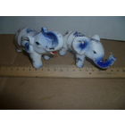 2 Статуэтки Слонов Фарфор Ручная Роспись