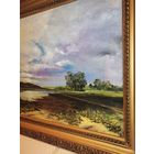 Картина "Мокрый луг", маслом на холсте, размер с рамой 70*50 см.