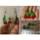 Серьги и рюмочка Вишенки, лэмпинг-стекло, ручная работа,  Чехия и Италия