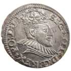 Речь Посполитая: Литва и Польша, трояк/ 3 гроша (м.д. Рига) 1590 г., 3 Grossus (Riga) - 15 90, большая голова (large head) - Rarity Level: R4, состояние Unc, Жигимонт III