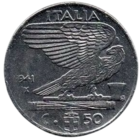 КОРОЛЕВСТВО ИТАЛИЯ. 50 ЧЕНТЕЗИМИ 1941. МАГНИТ