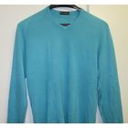 MARKS & SPENCER Стильный Джемпер Свитер Пуловер Голубого Цвета Трикотаж Манжеты низ резинка V образный вырез Размер M