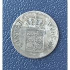 3 крейцера. 1848 год. Королевство Вюртемберг. Красивый герб. Монета не чистилась
