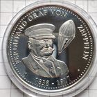Памятная медаль Фердинанду Цепелину 150 лет содня рождения 1995г.Серебро.