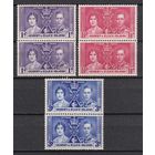 33a.BrKS. Великобритания. Колонии. Острова Гилберта и Эллис. Коронация Георга VI и Елизаветы. 1937 г. Полная серия. Mi.##35-37. MNH. Пары.