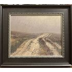 Шкарубо В.Ф "Дорога", 1996г. ДВП, масло. Размер 32х26см. с рамой 41,5х35,5 см.