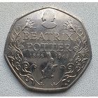 Великобритания 50 пенсов, 2016 150 лет со дня рождения Беатрис Поттер 4-6-21