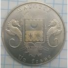 1/2 Остров Майотте 1 франк 2015 тираннозавр