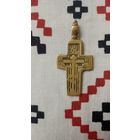 Старинный латунный нательный крестик