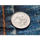 Россия (РФ). 1 копейка 2007 М. Брак, полный раскол штемпеля аверса. Торг.