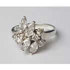 Кольцо серебро , кристаллы. Германия. Проба. Размер 16,5. Вес 3,8 г