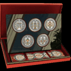 Комплект памятных монет "Слуцкiя паясы". Слуцкие пояса. Метки, Коллекционирование, Костюм шляхтича, Радзивиллы, Ткачество.