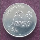 Литва 1,5 евро, 2018. 50 лет Дню физиков в Вильнюском Университете.