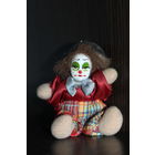 Коллекционная, фарфоровая кукла "Клоун" с мягким телом.