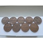 Сборный лот 5 пенни 1901, 1905, 1906, 1908, 1911, 1913, 1915, 1916, 1917 годов, для Финляндии (Николай II). Лот состоит из 9-ти монет. Монеты не чищены. 45656