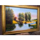 Интересная картина на стекле. Написана с двух сторон.