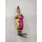 Ёлочная игрушка клоун с дудочкой, распродажа коллекции.