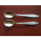 Ложки чайные,2 шт.Мельхиор,серебрение,черпачки позолоченные.