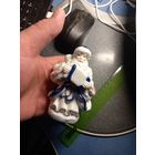 Фарфоровая статуэтка Дед Мороз клеймо EM Exlusive collection Германия кобальт золочение 11 см.