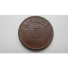 Норвегия 5  эре 1955 г.