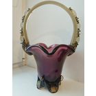 Ваза, конфетница. Цветное стекло.