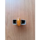 Кольцо с  Янтарем - латунь с позолотой