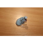 Фарфоровая статуэтка Бегемот, времён СССР, высота 4 см, два скола, внизу, спереди и сзади.